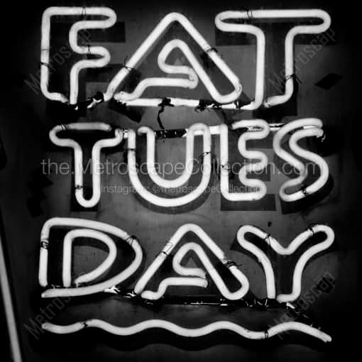 Fat Tuesday Sign -- New Orleans Black and White Framed Photos