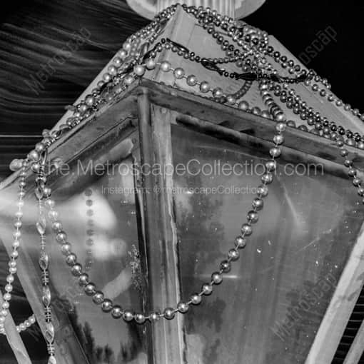 Beads on a Lamp Post in the French Quarter -- New Orleans Black and White Framed Photos