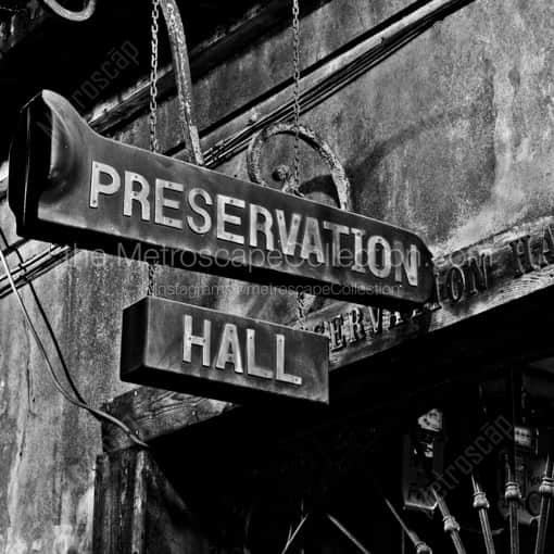 Preservation Hall -- New Orleans Black and White Framed Photos