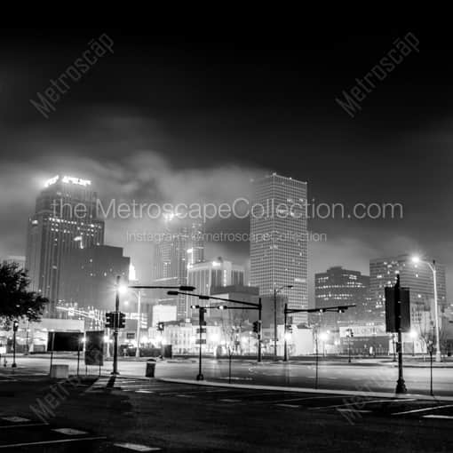 Fog Envelopes Downtown New Orleans -- New Orleans Black and White Framed Photos