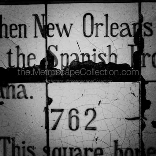 A Jackson Square Historical Tile -- New Orleans Black and White Framed Photos
