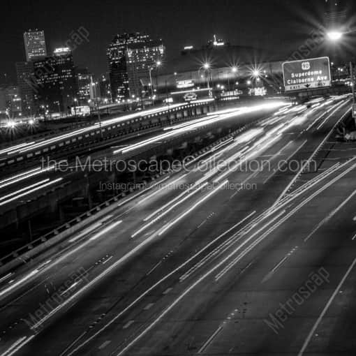 The Superdome and US-90 at I-10 -- New Orleans Black and White Framed Photos