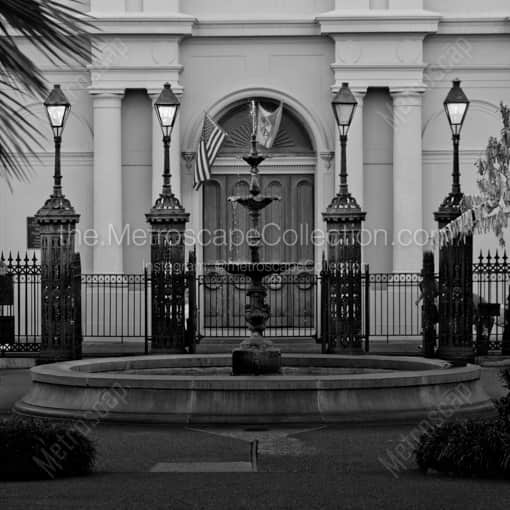 Jackson Square Street Lamps -- New Orleans Black and White Framed Photos