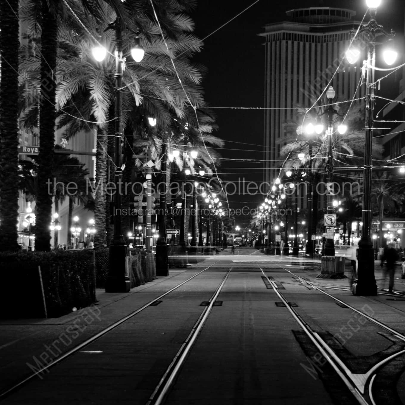 Canal and Royal Street from the Streetcar Tracks Framed Photos square crop