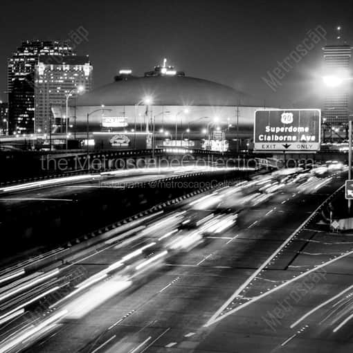 Downtown New Orleans and the Superdome -- New Orleans Black and White Framed Photos