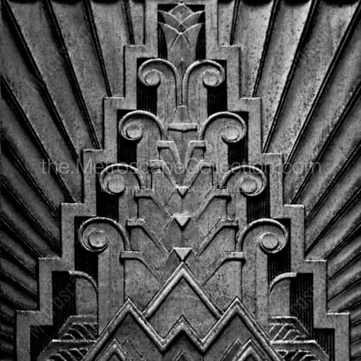 Matte Black WOOD Framed Black and White New York City Photograph: Ornamentation on 70 Pine Street in a Square Matte Black Wood Frame