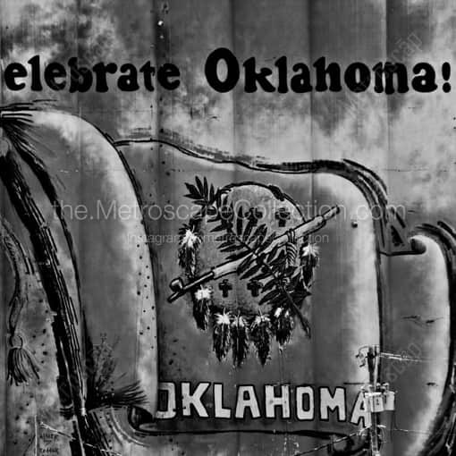 Celebrate Oklahoma Mural -- Oklahoma City Black and White Framed Photos