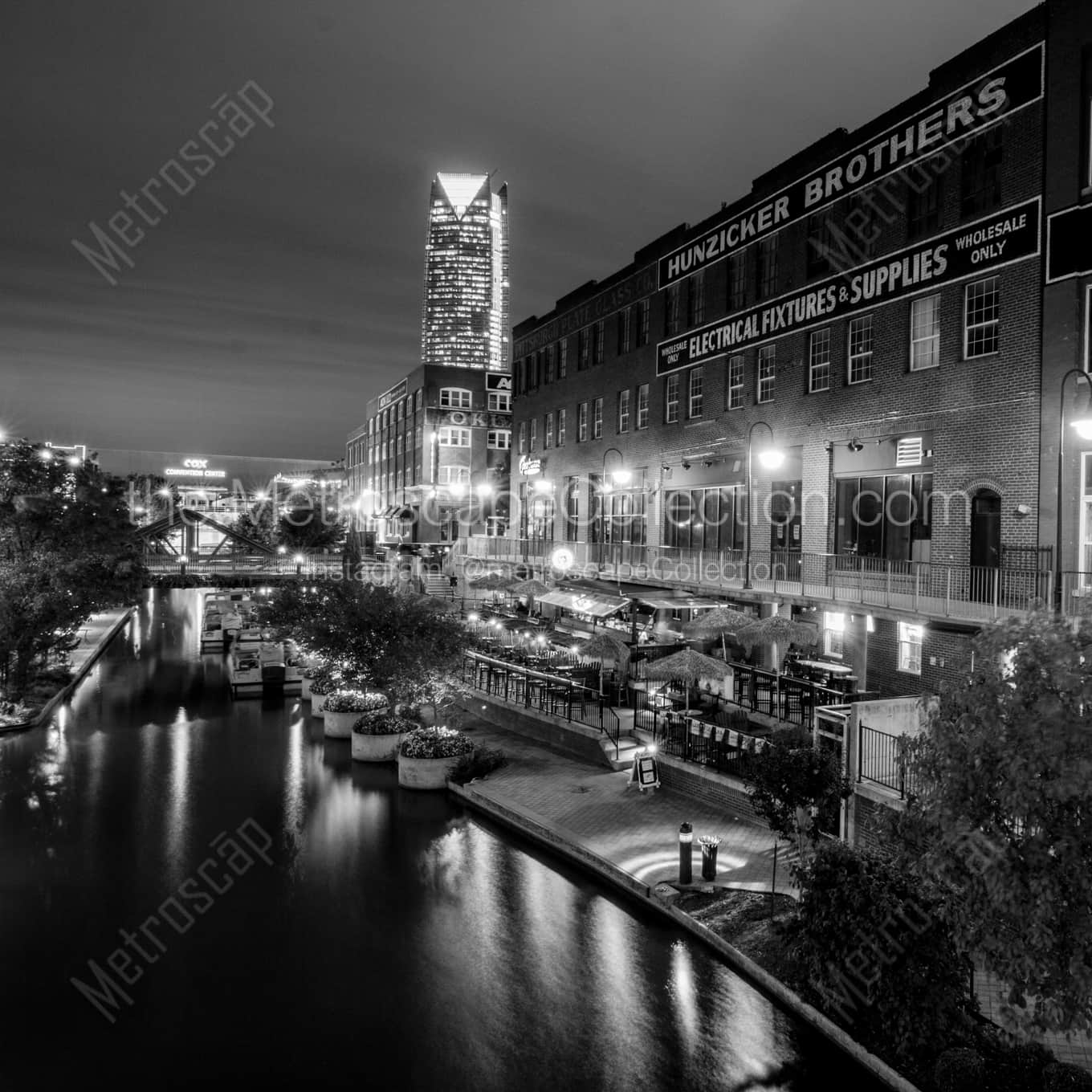 Bricktown at Night Framed Photos square crop