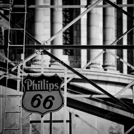 Oklahoma City Framed Photos of The Phillips 66 Oil Derrick on the Oklahoma Capitol Grounds The Phillips 66 Oil Derrick on the Oklahoma Capitol Grounds -- Oklahoma City Black and White Framed Photos