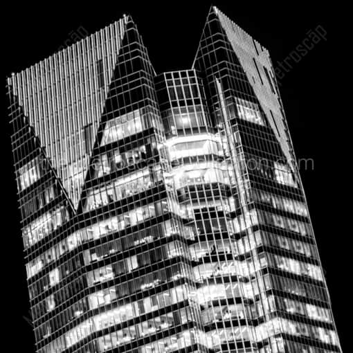 The Top of the Devon Energy Tower at Night -- Oklahoma City Black and White Framed Photos