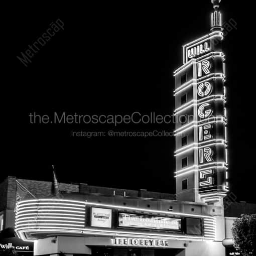 The Will Rogers Theater -- Oklahoma City Black and White Framed Photos
