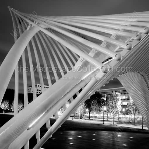 The Outdoor Stage in the Myriad Botanical Gardens -- Oklahoma City Black and White Framed Photos