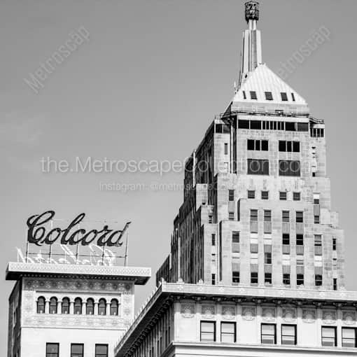 The Colcord Hotel in Downtown Oklahoma City -- Oklahoma City Black and White Framed Photos