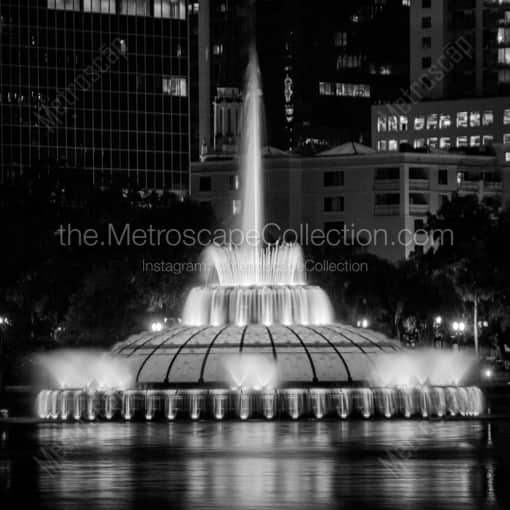 The Linton Allen Memorial Fountain in Lake Eola -- Orlando Black and White Framed Photos