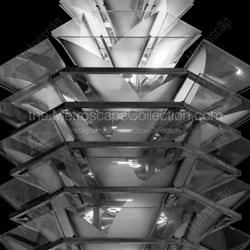 A Light Pillar outside of the Orlando City Hall -- Orlando Black and White Framed Photos