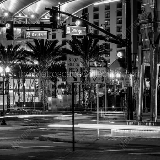 Downtown Orlando Intersection of South and Orange -- Orlando Black and White Framed Photos