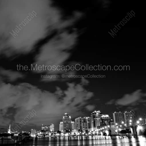 Palm Beach Framed Photos of The West Palm Beach Skyline on the Intercoastal Waterway The West Palm Beach Skyline on the Intercoastal Waterway -- Palm Beach Black and White Framed Photos