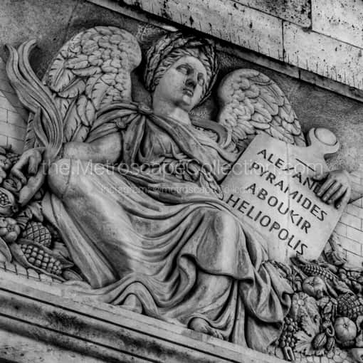 Paris Framed Photos of A Relief in the Arc de Triomphe of Alexandre Pyramides Aboukir Heliopolis A Relief in the Arc de Triomphe of Alexandre Pyramides Aboukir Heliopolis -- Paris Black and White Framed Photos