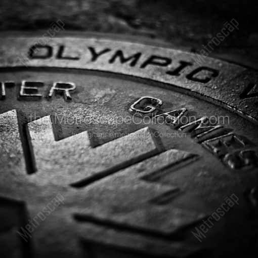 Park City Winter Olympic Games Man-Hole Cover -- Park City Black and White Framed Photos