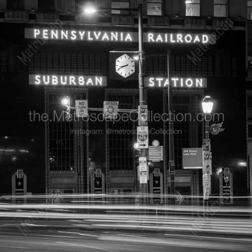 Philadelphia Framed Photos of The Pennsylvania Railroad Suburban Station at JFK Plaza The Pennsylvania Railroad Suburban Station at JFK Plaza -- Philadelphia Black and White Framed Photos