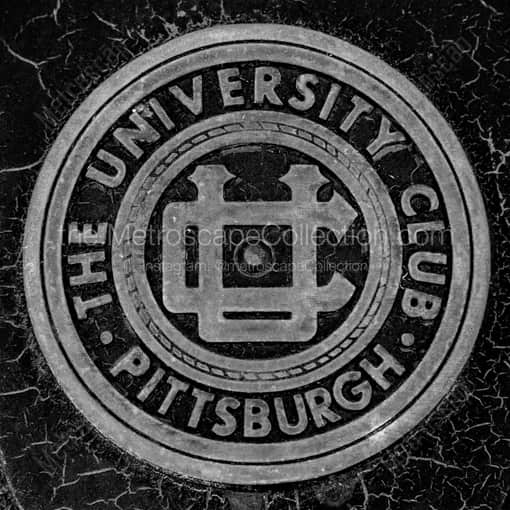 Matte Black WOOD Framed Black and White Pittsburgh Photograph: The University of Pittsburgh Club in a Square Matte Black Wood Frame