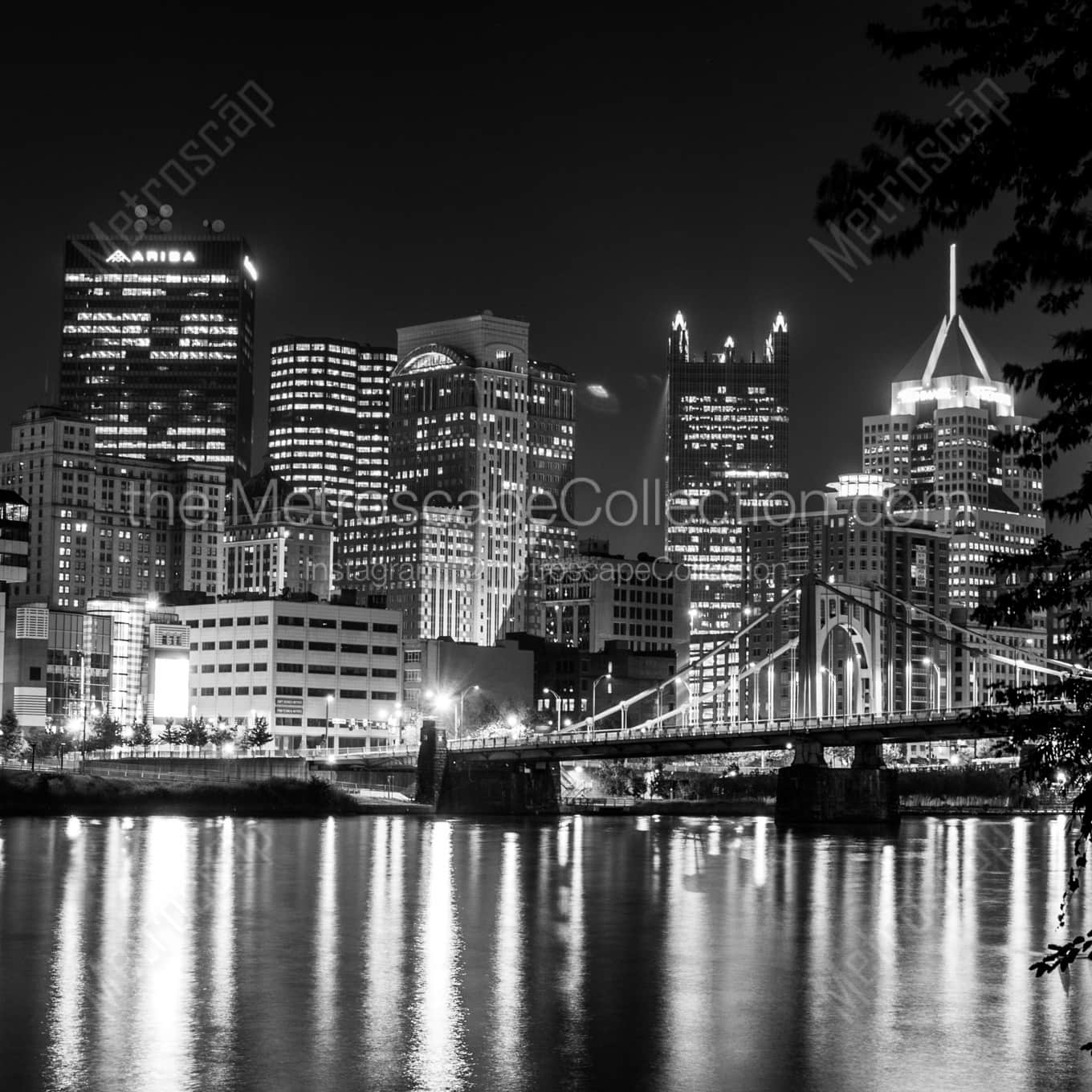 The Ninth Avenue Bridge and Pittsburgh Skyline Framed Photos square crop