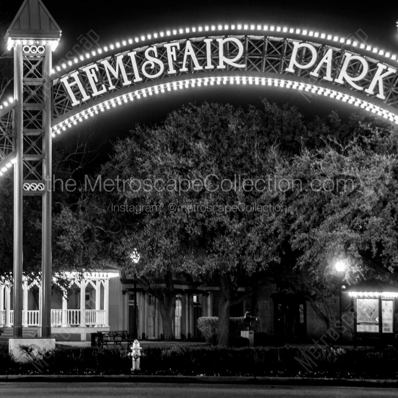Hemisfair Park at Night Framed Photos Hemisfair Park at Night Framed Photos square crop