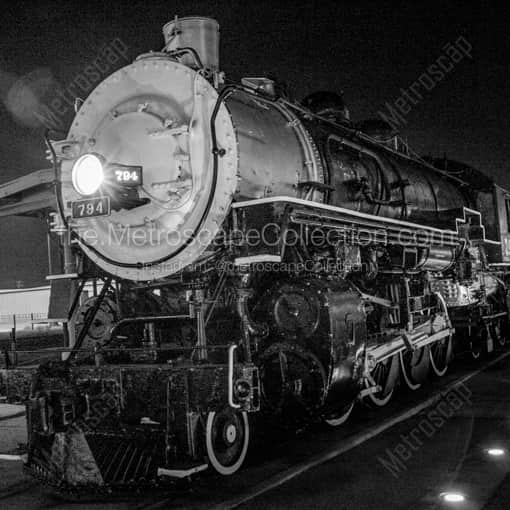 An Old Steam Engine Train -- San Antonio Black and White Framed Photos
