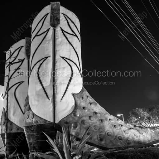 The Worlds Largest Cowboy Boots -- San Antonio Black and White Framed Photos