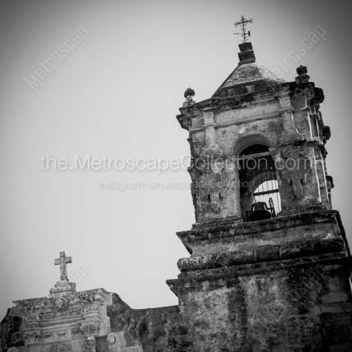Mission San Jose -- San Antonio Black and White Framed Photos