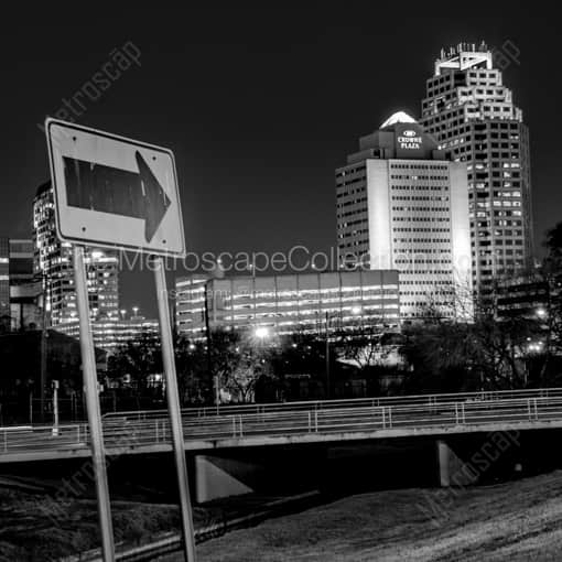 The Weston Center and Crown Plaza Buildings -- San Antonio Black and White Framed Photos