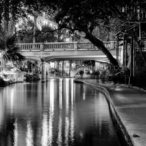 The San Antonio River Walk -- San Antonio Black and White Framed Photos