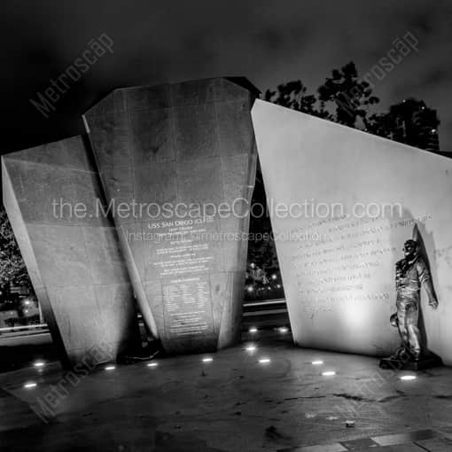 The USS San Diego Memorial -- San Diego Black and White Framed Photos