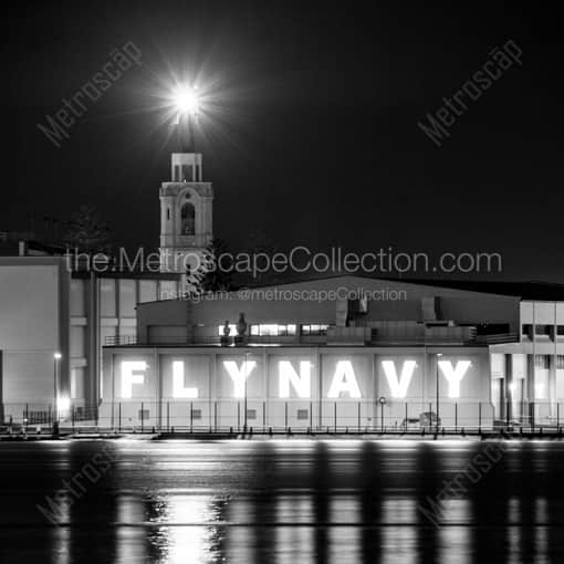 The Fly Navy Building in the San Diego Harbor -- San Diego Black and White Framed Photos