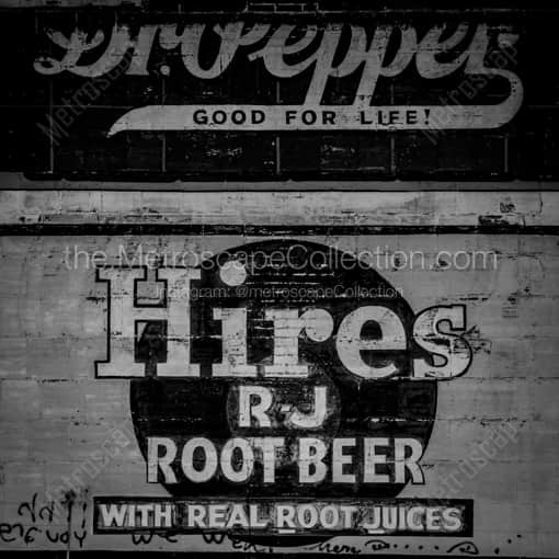 The Hires Root Beer Sign -- San Diego Black and White Framed Photos
