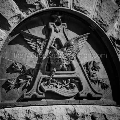 The Anheuser Busch Logo in Stone -- St Louis Black and White Framed Photos