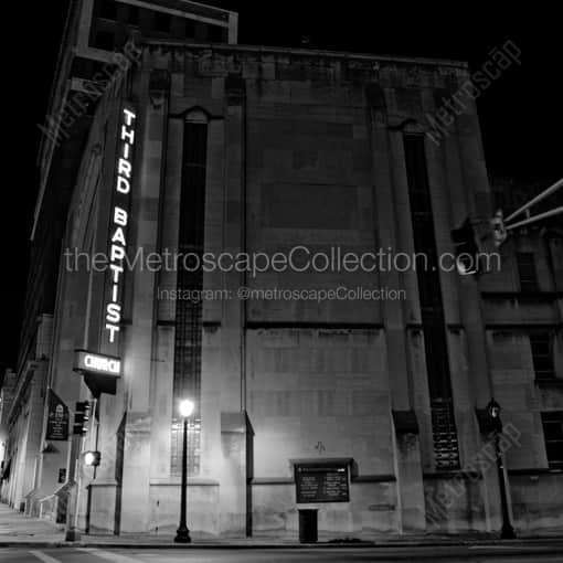The Third Baptist Church on Grand Ave -- St Louis Black and White Framed Photos