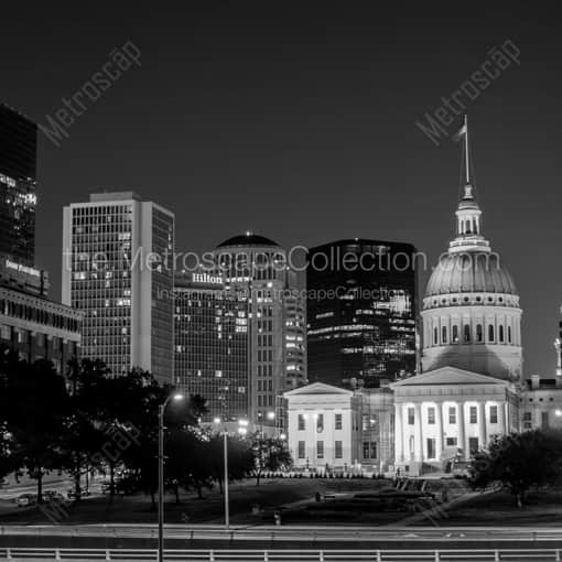 The St Louis County Courthouse Building -- St Louis Black and White Framed Photos
