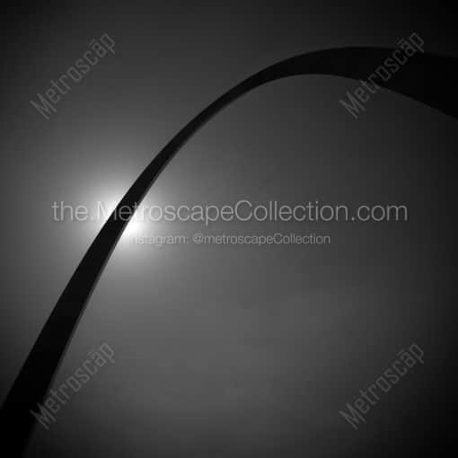 The Gateway Arch Silhouetted by the Sun -- St Louis Black and White Framed Photos