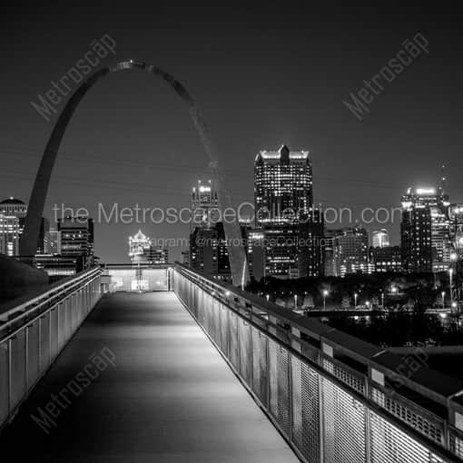 The Gateway Arch from the Overlook -- St Louis Black and White Framed Photos
