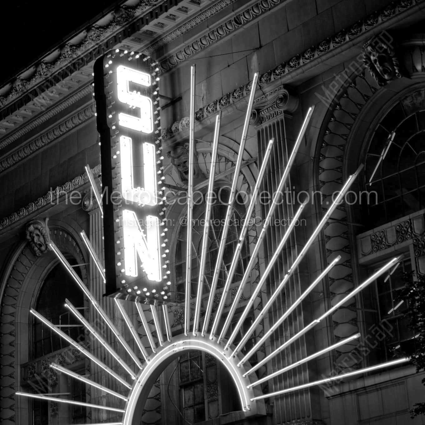 The Sun Theater Sign Framed Photos square crop