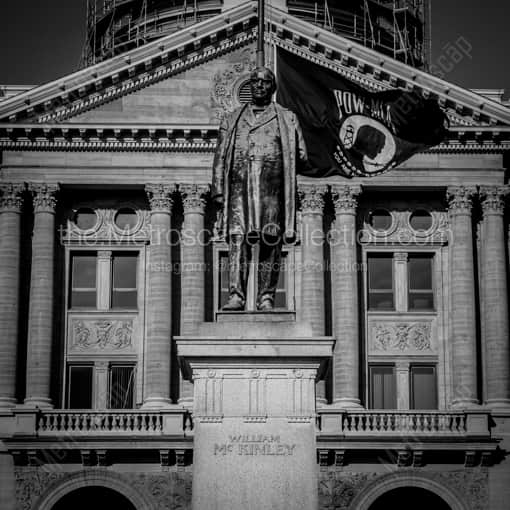 Toledo Framed Photos of The Lucas County Courthouse and William McKinley Monument The Lucas County Courthouse and William McKinley Monument -- Toledo Black and White Framed Photos