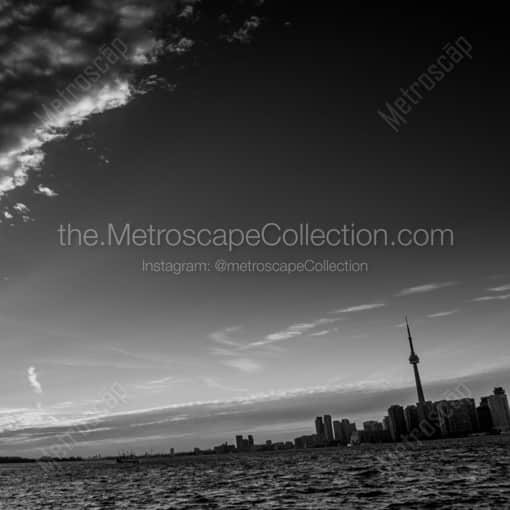 The Toronto Skyline on the Shores of Lake Ontario -- Toronto Black and White Framed Photos