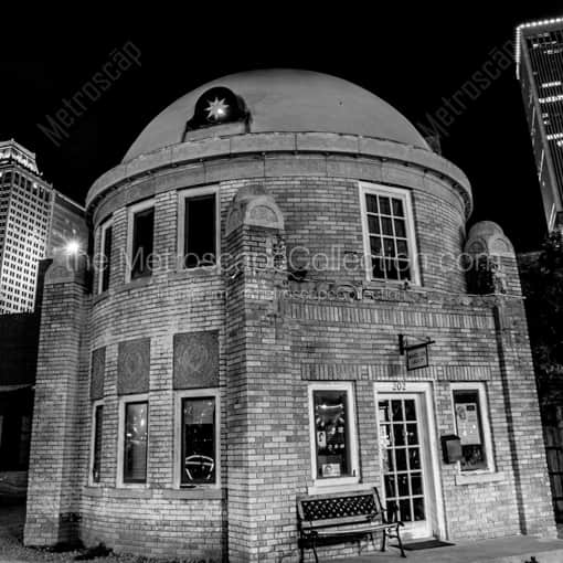 Blue Dome at Night -- Tulsa Black and White Framed Photos