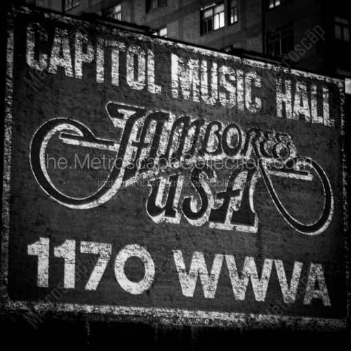 Capitol Music Hall Jamboree Mural -- Wheeling WV Black and White Framed Photography