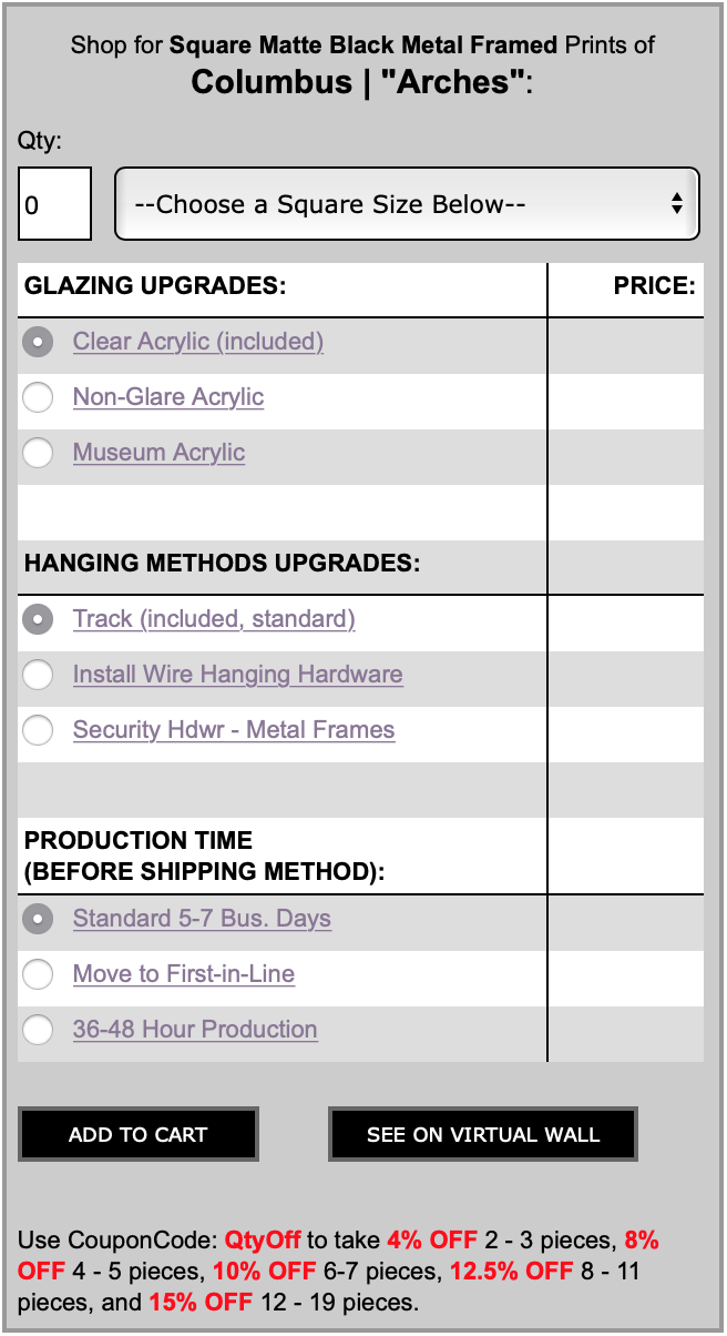 screen-shot of matte black metal, matte black wood frame upgrades
