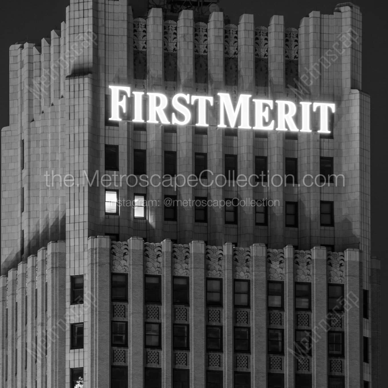 The First Merit Building in Akron landscape black and white Photography The First Merit Building in Akron landscape black and white Photography square crop
