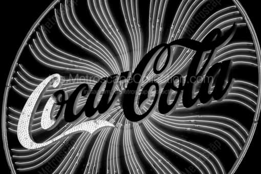 The Giant Coca-Cola Sign at Night -- Atlanta Black and White Photos