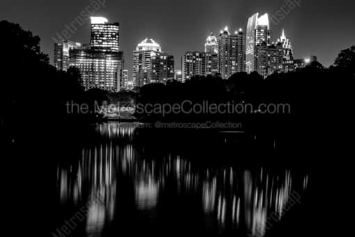 Atlanta Black and White Photography of The Midtown Atlanta Skyline from Piedmont Park The Midtown Atlanta Skyline from Piedmont Park -- Atlanta Black and White Photography