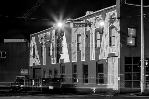 Atlanta Black and White Photography of An Atlanta Wall Mural off of Marietta Street An Atlanta Wall Mural off of Marietta Street -- Atlanta Black and White Photography